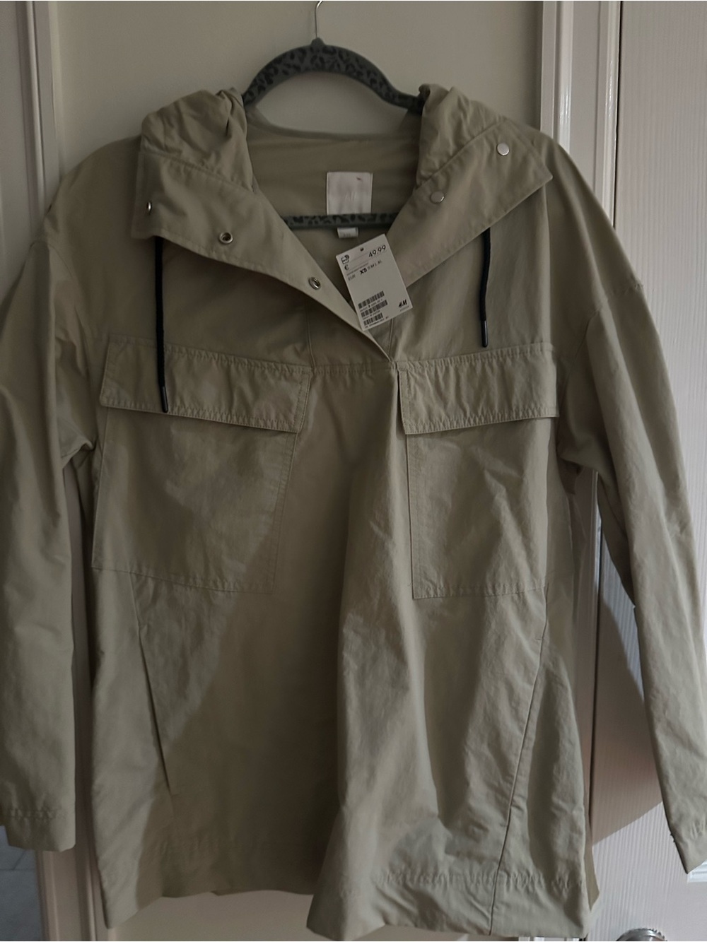 H&M Light Khaki Hooded Utility Jacket - Women